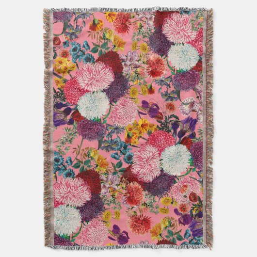 Floral Pink Pattern Deken (Voorkant Verticaal)