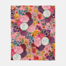 Floral Pink Pattern Fleece Deken