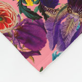 Floral Pink Pattern Fleece Deken (Hoek)