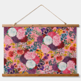 Floral Pink Pattern Hangend Wandkleed