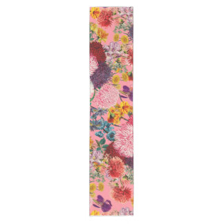 Floral Pink Pattern Korte Tafelloper