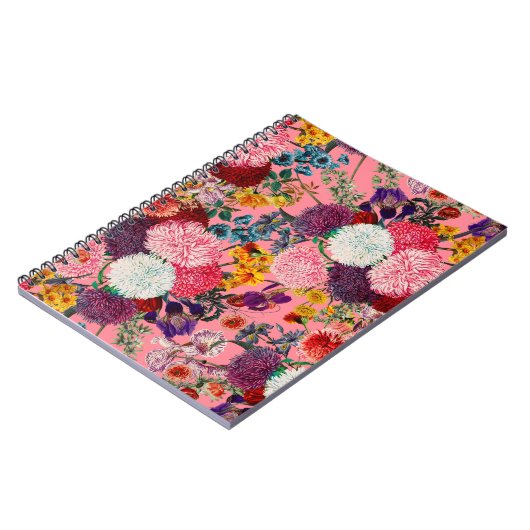 Floral Pink Pattern Notitieboek (Linkerzijde)