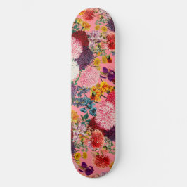 Floral Pink Pattern Persoonlijk Skateboard