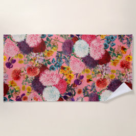 Floral Pink Pattern Strandlaken