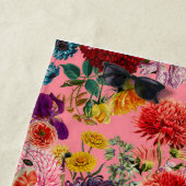 Floral Pink Pattern Strandlaken (In situ)