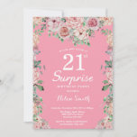 Floral Pink Peonies 21st Surprise Birthday Kaart<br><div class="desc">Floral Pink Peonies 21st Surprise Birthday Invitation for Women. Waterverf Floral Flower. Elegant roze en Peony Flowers. Volwassen verjaardag. Roze achtergrond. 13e 15e 16e 18e 21e 30e 40e 50e 60e 70e 90e 100e, Alle leeftijden. Voor verdere aanpassing, te klikken gelieve de knoop "van de Aanpassing het"en ons ontwerphulpmiddel te gebruiken...</div>