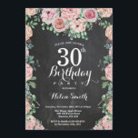 Floral Pink Peonies 30th Birthday Chalkboard Kaart<br><div class="desc">Floral Pink Peonies 30th Birthday Chalkboard Invitation for Women. Waterverf Floral Flower. Elegant roze en Peony Flowers. Volwassen verjaardag. Chalkboard Achtergrond. Zwart-wit. 13e 15e 16e 18e 21e 30e 40e 50e 60e 70e 90e 100e, Alle leeftijden. Voor verdere aanpassing, te klikken gelieve de knoop "van de Aanpassing het"en ons ontwerphulpmiddel te...</div>
