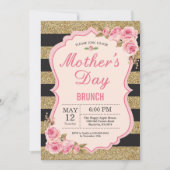 Floral Pink Peonies Moederdag Brunch Uitnodiging (Voorkant)