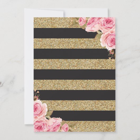 Floral Pink Peonies Moederdag Brunch Uitnodiging (Achterkant)