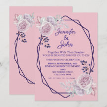 Floral Pink Peonies Paars Geometric Lijst Weddensc