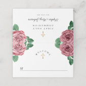 Floral Pink Peonies Religious First Community Plaatskaartje (Buitenkant ongevouwen)