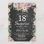 Floral Pink Peonies Surprise 18th Birthday Kaart<br><div class="desc">Floral Pink Peonies verrassend 18e verjaardag uitnodiging voor vrouwen. Waterverf Floral Flower. Elegant roze en Peony Flowers. Volwassen verjaardag. Chalkboard Achtergrond. Zwart-wit. 13e 15e 16e 18e 21e 30e 40e 50e 60e 70e 90e 100e, Alle leeftijden. Voor verdere aanpassing, te klikken gelieve de knoop "van de Aanpassing het"en ons ontwerphulpmiddel te...</div>