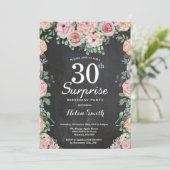 Floral Pink Peonies Surprise 30th Birthday Kaart (Staand voorkant)