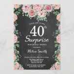 Floral Pink Peonies Surprise 40th Birthday Kaart<br><div class="desc">Floral Pink Peonies verrassen de 40ste verjaardag van de uitnodiging aan vrouwen. Waterverf Floral Flower. Elegant roze en Peony Flowers. Volwassen verjaardag. Chalkboard Achtergrond. Zwart-wit. 13e 15e 16e 18e 21e 30e 40e 50e 60e 70e 90e 100e, Alle leeftijden. Voor verdere aanpassing, te klikken gelieve de knoop "van de Aanpassing het"en...</div>