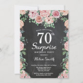 Floral Pink Peonies Surprise 70th Birthday Kaart (Voorkant)