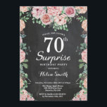Floral Pink Peonies Surprise 70th Birthday Kaart<br><div class="desc">Floral Pink Peonies verrassen de 70ste verjaardag van de uitnodiging aan vrouwen. Waterverf Floral Flower. Elegant roze en Peony Flowers. Volwassen verjaardag. Chalkboard Achtergrond. Zwart-wit. 13e 15e 16e 18e 21e 30e 40e 50e 60e 70e 90e 100e, Alle leeftijden. Voor verdere aanpassing, te klikken gelieve de knoop "van de Aanpassing het"en...</div>