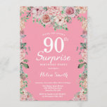 Floral Pink Peonies Surprise 90th Birthday Kaart<br><div class="desc">Floral Pink Peonies verrassen de 90ste verjaardag van de uitnodiging aan vrouwen. Waterverf Floral Flower. Elegant roze en Peony Flowers. Volwassen verjaardag. Roze achtergrond. 13e 15e 16e 18e 21e 30e 40e 50e 60e 70e 90e 100e, Alle leeftijden. Voor verdere aanpassing, te klikken gelieve de knoop "van de Aanpassing het"en ons...</div>