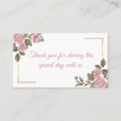 Floral Pink Peony Flower Summer Weddenschap Plaatskaartje (Voorkant)