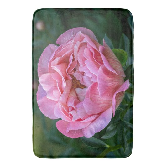 Floral Pink Peony Fotografie Badmat (Voorkant Verticaal)