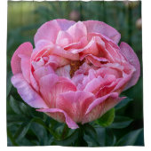 Floral Pink Peony Fotografie Douchegordijn (Voorkant)