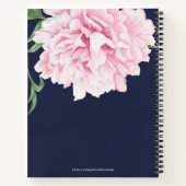 Floral Pink Peony Navy Recipe Notitieboek (Achterkant)