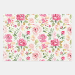 Floral Pink Peony Wrap For MothersDay, Gift Etc. Inpakpapier Vel