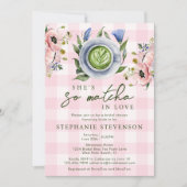 Floral Pink Perfect Matcha Thema Vrijgezellenfeest Kaart (Voorkant)