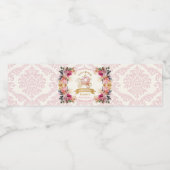 Floral Pink Princess Carriage Baby shower Waterfles Etiket (Enkel label)