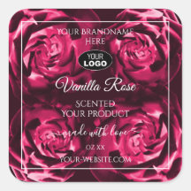 Floral Pink Product Labels Roos Flowers met Logo