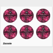 Floral Pink Product Labels Roos Flowers met Logo (Vel)