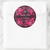 Floral Pink Product Labels Roos Flowers met Logo (Tas)