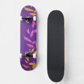 Floral Pink Purple Yellow Autumn Leaf  Persoonlijk Skateboard (Voorkant)
