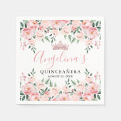 Floral Pink Quinceañera Servet (Voorkant)