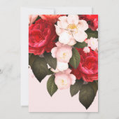 Floral Pink Red Gold Elegant Wedding Kaart (Achterkant)