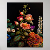 Floral Pink Rose Bouquet Artwork Poster (Voorkant)
