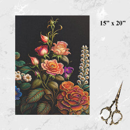 Floral Pink Rose Bouquet Artwork Tissuepapier