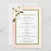 Floral Pink Rose foto begrafenis herdenkingsprogra Bedankkaart (Achterkant)