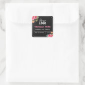 Floral Pink Rose Geurend Logo Product Labels (Tas)