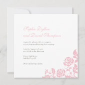  Floral Pink Rose Lace Square Weddenschap Kaart (Voorkant)