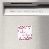 Floral Pink Rosebud grenst aan "Today Matters" Magneet (Insitu (Vaatwasser))