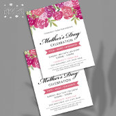 Floral Pink Roses Moederdag viering Flyer