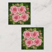 Floral Pink Roses Visitekaartje (Voorkant / Achterkant)