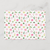 Floral Pink Roses Wedding Attire Dress Code Informatiekaartje (Achterkant)