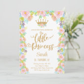 Floral Pink Royal Party Thema voor Meisjes Kaart (Staand voorkant)