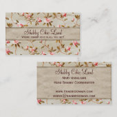  Floral Pink Shabby Chic Visitekaartje (Voorkant / Achterkant)