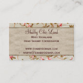  Floral Pink Shabby Chic Visitekaartje (Achterkant)