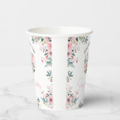 Floral Pink Some Bunny wordt een 1e verjaardag Papieren Bekers (Links)