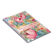 Floral Pink Spiral Photo Notitieboek (Rechterzijde)