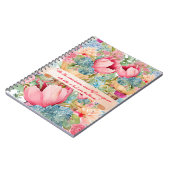 Floral Pink Spiral Photo Notitieboek (Linkerzijde)