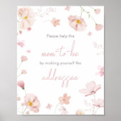 Floral Pink Spring Baby in Bloom Envelope Station Poster (Voorkant)